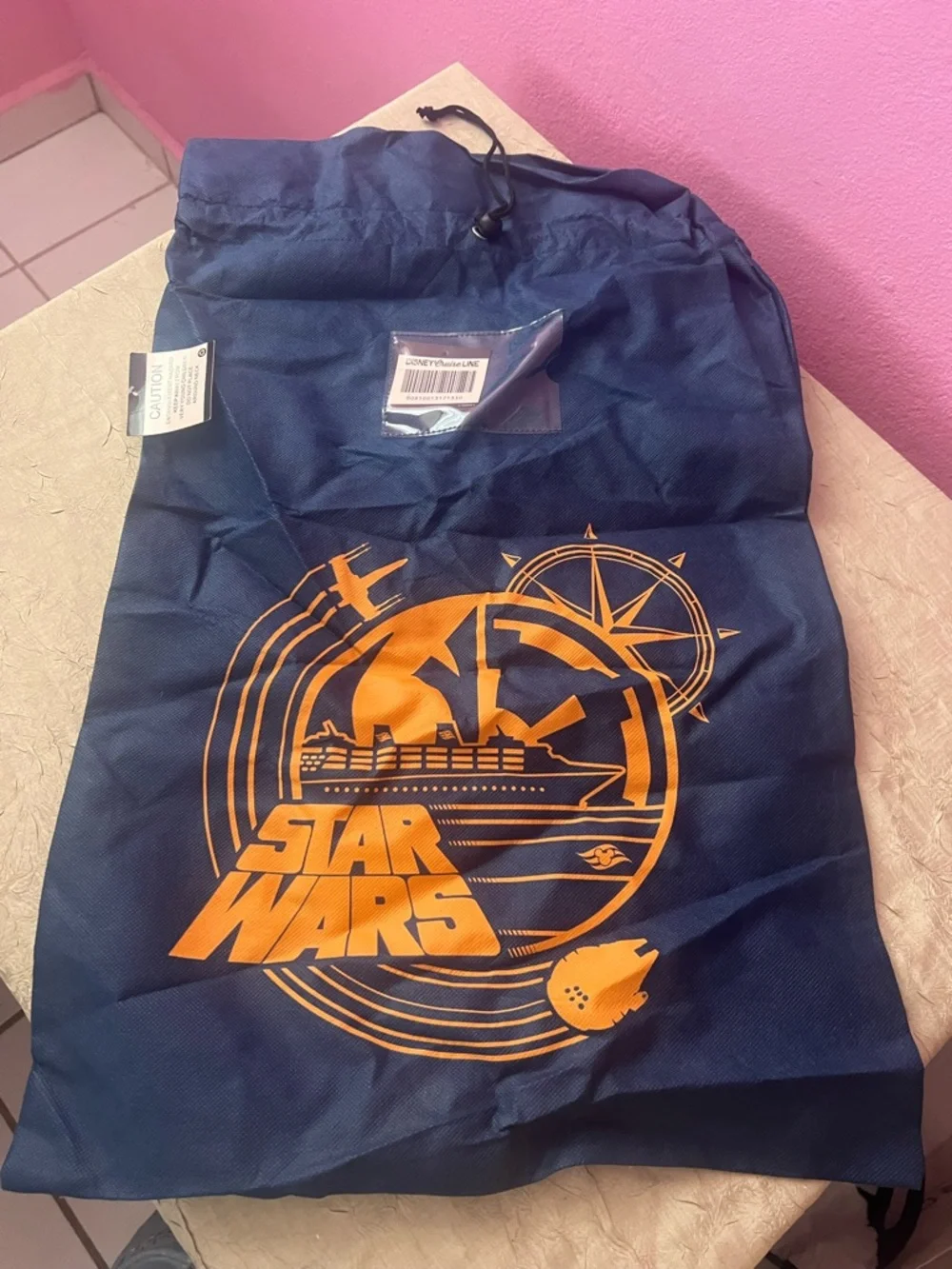 Disney Cruise Line Star Wars Day at Sea Drawstring Laundry Bag Travel Bag NEW